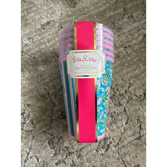 Lilly Pulitzer Other - Lilly Pulitzer Pool Cups 6 cups